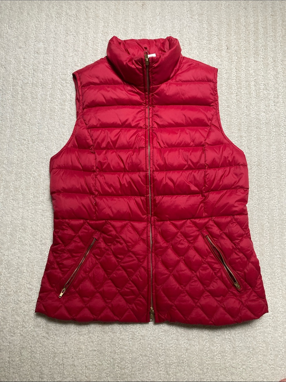 Talbots Raspberry Quilted Sleeveless Puffer Vest